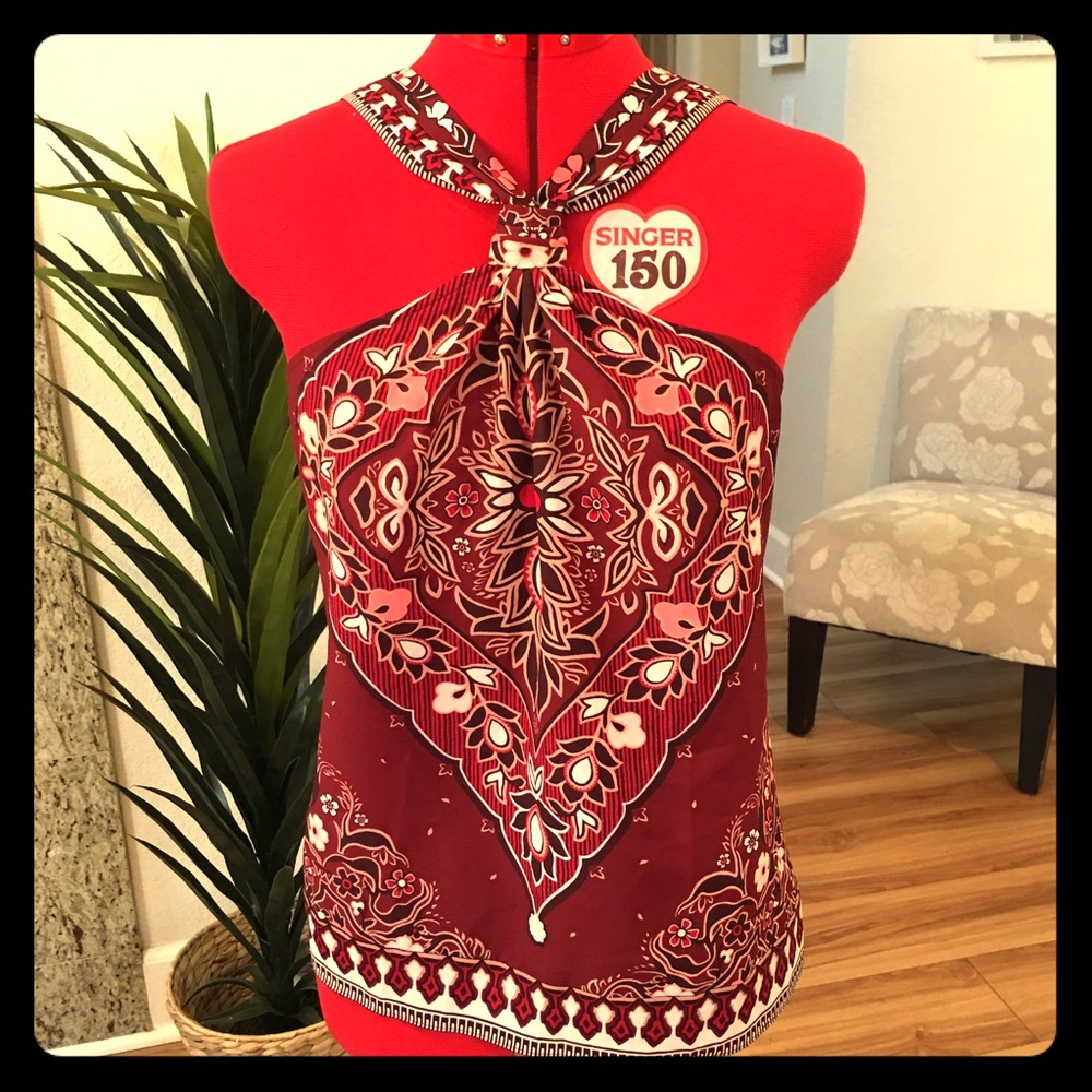 Banana republic women’s xs paisley halter rust red